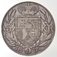 Liechtenstein 1904. 5K Ag "II. János herceg" (23,98g) T:2,2- ph. 
/ Liechtenstein 1904. 5...