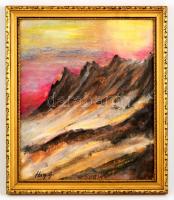 Háry jelzéssel: Hegyoldal, pasztell, papír, üvegezett fa keretben, 35×29 cm