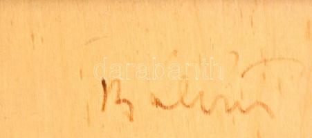 Bálint Endre (1914-1986): Emlékek 1974 (Variácok egy témára). Kollázs, fa, hátoldalán jelzett, kiáll...