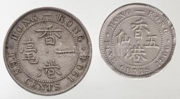 Hongkong 1900. 5c Ag "Viktória" + 1904. 10c Ag "VII. Eduárd" T:2- ph.
Hong Kong...