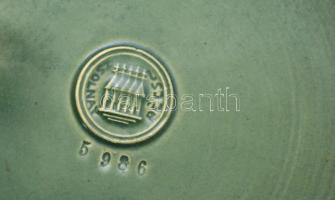 Zsolnay  díszkancsó, női aktfigurával,  formaterv: Apáti Abt Sándor és Mack Lajos, eozin mázas, apró...