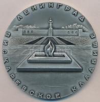 Szovjetunió DN Leningrád Piszkarjovkai emléktemető fém plakett (78mm) T:2 Soviet Union ND Leningrad Piskaryovskoye Memorial Cemetery metal plaque (78mm) C:XF