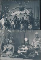 cca 1960 Két fotó Afrikai előadásokról akt hölgyekkel / 2 African presentation with ethnic nudes. 18x12 cm
