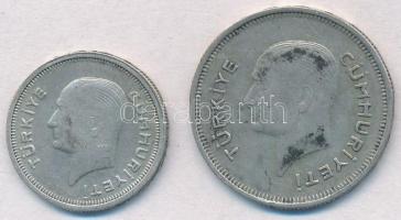 Törökország 1935. 25k Ag + 1936. 50k Ag T:2,2-
Turkey 1935. 25 Kurush Ag + 1936. 50 Kurus Ag C:XF,V...