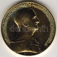 Ungarn, moderne Gedenkmünze, unedelmetall (Tombak vergoldet), "Horthy", Erh.:st in Etui/verdefényes dobozban