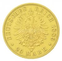Német Birodalom 1889A 20M Au "II. Vilmos" (7,95g/0.900) T:2 / German Empire 1889A 20 Mark ...