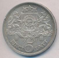 Lettország 1931. 5L Ag T:2 ph., kis patina 
Latvia 1931. 5 Lati Ag C:XF edge error, small patina 
...