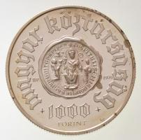 1995. 1000Ft Ag "Pannonhalma 996-1996" T:PP patina, fo.
Adamo EM140