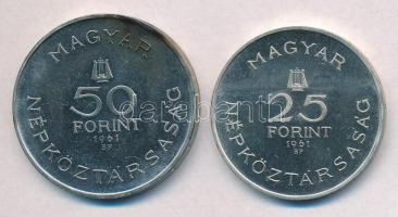 1961. 25Ft Ag + 50Ft Ag "Bartók Béla" T:2(P) 
Adamo EM12, EM13