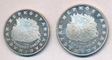 1966. 25Ft Ag + 50Ft Ag "Zrínyi" pár T:1,1-(P) patina 
Adamo EM17, EM18; Krause KM#567, K...