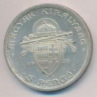 1938. 5P Ag "Szent István" T:1-,2  
Adamo P8.1