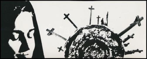 cca 1974 Kolláth Mária: Ibéria, feliratozott, vintage fotóművészeti alkotás, a magyar fotográfia avantgarde korszakából, 9,5x24 cm