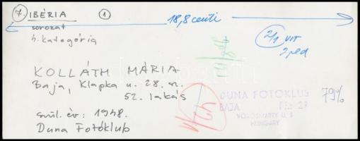 cca 1974 Kolláth Mária: Ibéria, feliratozott, vintage fotóművészeti alkotás, a magyar fotográfia ava...