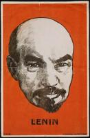 Lenin plakát modern ofszet reprintje, szélén szakadással, 30,5x20 cm