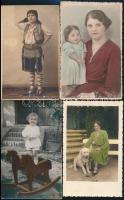 cca 1939 Kézzel színezett privát képek, 4 db vintage fotó, 14x9 cm