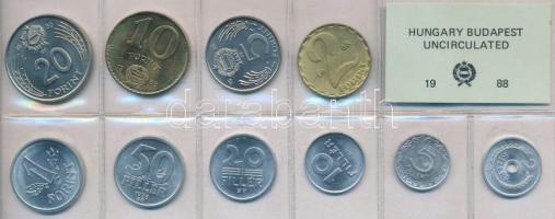 1988. 2f-20Ft (10xklf) érmés forgalmi sor fóliatokban T:1 Adamo FO21