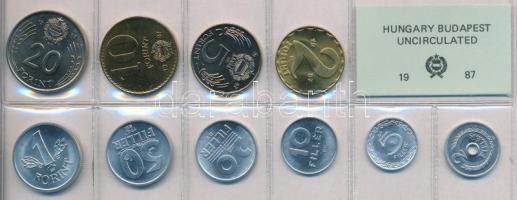 1987. 2f-20Ft (10xklf) érmés forgalmi sor fóliatokban T:1 Adamo FO20