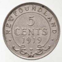Kanada / Új-Fundland 1919C 5c Ag "V. György" (1,15g) T:2 kis k. / 
Canada / Newfoundland ...