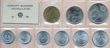 1980. 2f-10Ft (9xklf) érmés forgalmi sor fóliatokban T:1 Adamo FO13
