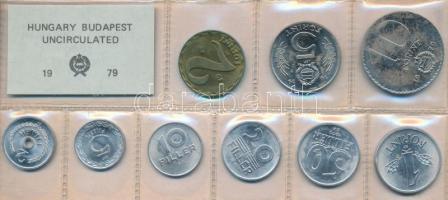 1979. 2f-10Ft (9xklf) érmés forgalmi sor fóliatokban T:1 Adamo FO12