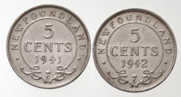 Kanada / Új-Fundland 1941-1942C 5c Ag "VI. György" (2x) T:2  
Canada / Newfoundland 1941-...