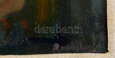 Ruzicskay György (1896-1993): Furcsa pár. Olaj, karton, jelzett, keretben, 17×14 cm