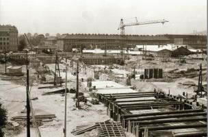 cca1983 Budapest, Árpád hídi metró állomás felszíni építése, városkép változás, 19 db szabadon felha...