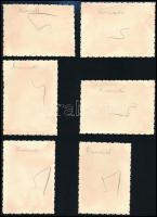 cca 1930 A kovászna-kommandói erdei vasút, 6 db fotó, hátuljukon feliratozva, 6×8,5 cm