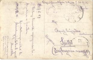 1917 Böhm Ermolli vezérezredes látogatása a fronton a lövészárokban, mellette vezérőrnagy és táborno...