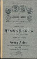 1876 Színházi parókák képes katalógusa. Igényesen újrakötve. / 1876 Theater whig catalogue with pictures. Rebound. 64p.