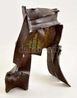 Enyedi János (1937-): Hajló formák 1993. Hegesztett acél, jelzett, m:47 cm,  37×18 cm (kb 12 kg)