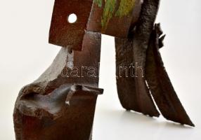 Enyedi János (1937-): Hajló formák 1993. Hegesztett acél, jelzett, m:47 cm,  37×18 cm (kb 12 kg)