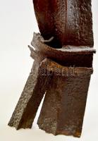 Enyedi János (1937-): Hajló formák 1993. Hegesztett acél, jelzett, m:47 cm,  37×18 cm (kb 12 kg)