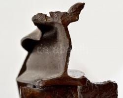 Enyedi János (1937-): Hajló formák 1993. Hegesztett acél, jelzett, m:47 cm,  37×18 cm (kb 12 kg)