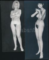 cca 1979 Hangulatok, szolidan erotikus felvételek, 4 db vintage papírkép + 3 db vintage negatív (a p...