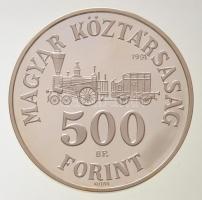 1991. 500Ft Ag "Széchenyi István" eredeti tokban, tanúsítvánnyal T:PP 
Adamo EM122