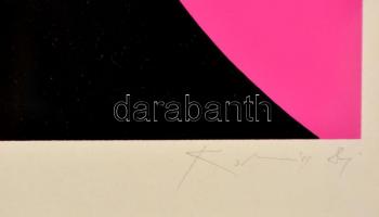 Korniss Dezső (1908-1984): Szűr-motívum. Szitanyomat, papír, jelzett, üvegezett keretben, 40×30 cm