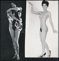 cca 1975 Összehasonlító antropológia - szolidan erotikus felvételek, 4 db vintage papírkép + 4 db vi...