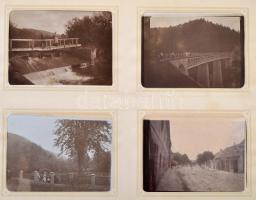 cca 1910 Ismeretlen, jómódú család fotóalbuma, 68 db vintage fotó, 9x12 cm