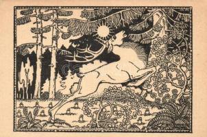 Történelmünk lapjaiból - 19 db használatlan régi magyar művészlap sorozat. Betűország képeslapjai a ...