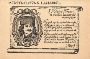 Történelmünk lapjaiból - 19 db használatlan régi magyar művészlap sorozat. Betűország képeslapjai a ...