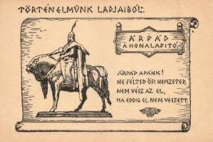 Történelmünk lapjaiból - 19 db használatlan régi magyar művészlap sorozat. Betűország képeslapjai a ...