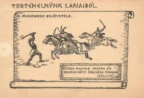 Történelmünk lapjaiból - 19 db használatlan régi magyar művészlap sorozat. Betűország képeslapjai a ...