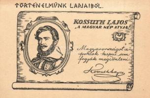 Történelmünk lapjaiból - 19 db használatlan régi magyar művészlap sorozat. Betűország képeslapjai a ...