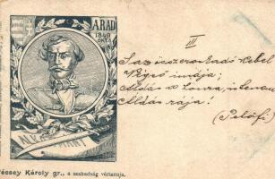 1899 Arad. Az aradi vértanúk kivégzésének 50. évfordulója emlékére - 14 db régi vágott szecessziós m...