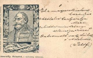 1899 Arad. Az aradi vértanúk kivégzésének 50. évfordulója emlékére - 14 db régi vágott szecessziós m...