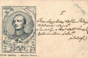 1899 Arad. Az aradi vértanúk kivégzésének 50. évfordulója emlékére - 14 db régi vágott szecessziós m...