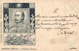 1899 Arad. Az aradi vértanúk kivégzésének 50. évfordulója emlékére - 14 db régi vágott szecessziós m...