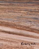 Kurucz D. István (1914-1996): Koratavasz 1949. Olaj, vászon, jelzett, 40×80 cm