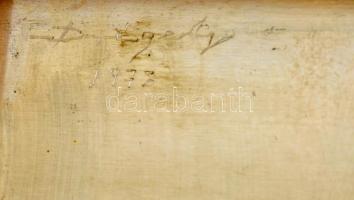 Drégely László (1932-1990): Napfény 1976. Vegyes technika, fémlemez, jelzett, keretben, 100×28 cm